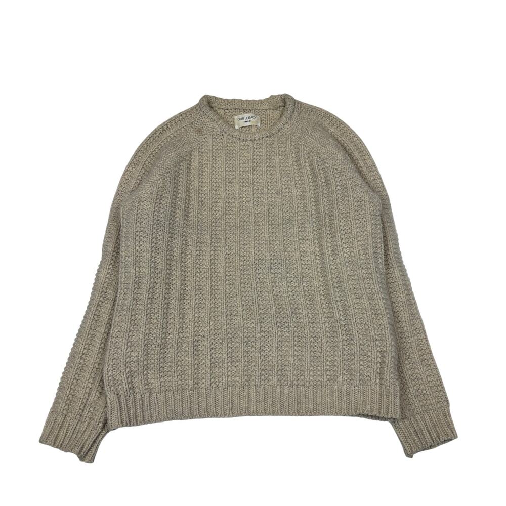 Our Legacy Wool Heavy Knitted Roundneck Fisherman Sweater Men's Medium